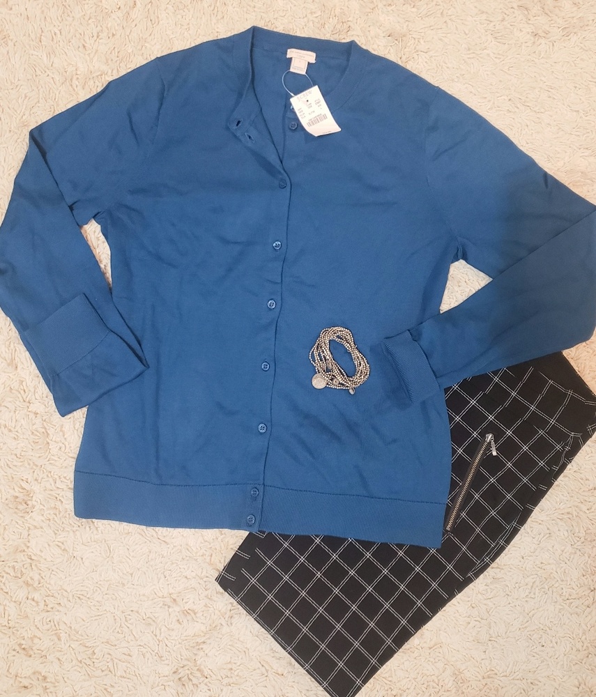 J.Crew NWT sz LARGE Cardigan - dark turquoise